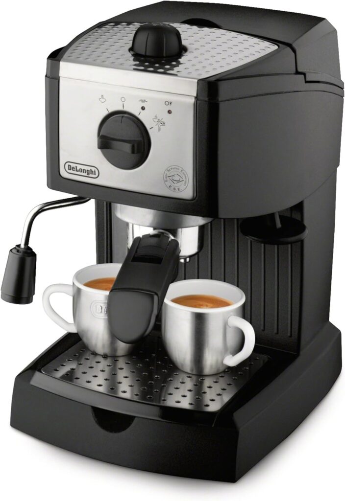 DeLonghi EC155 15 Bar Espresso and Cappuccino Machine, Black