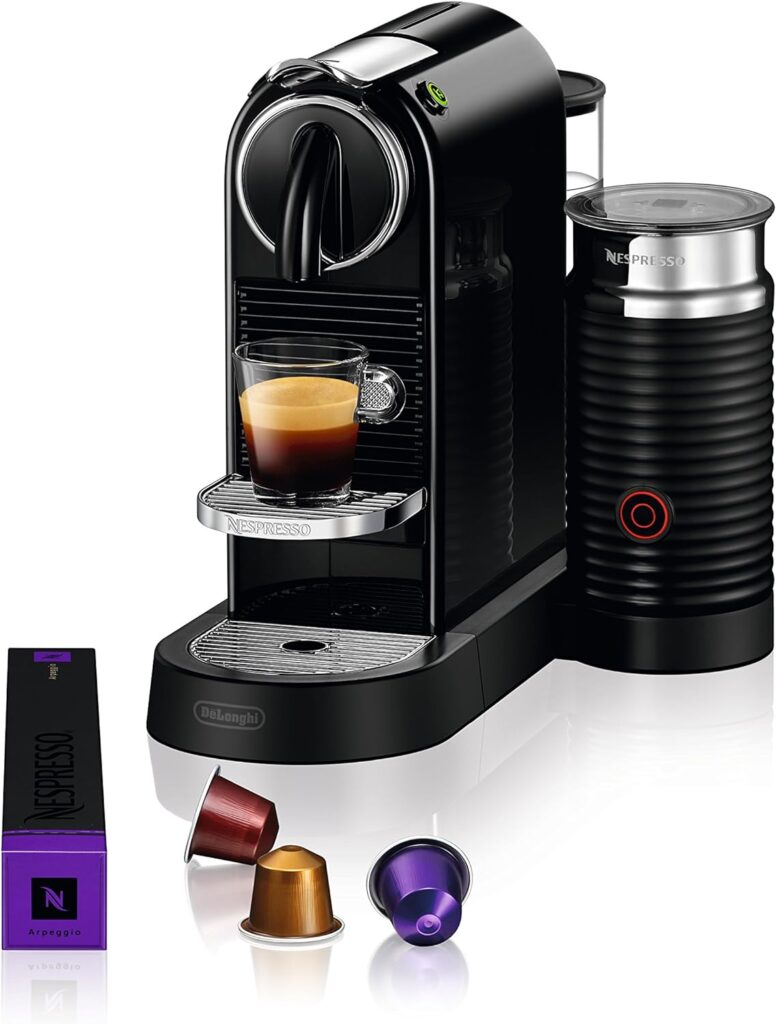 Nespresso CitiZ Coffee and Espresso Machine by DeLonghi with Milk Frother, Black, 9.3 x 14.6 x 10.9 inches