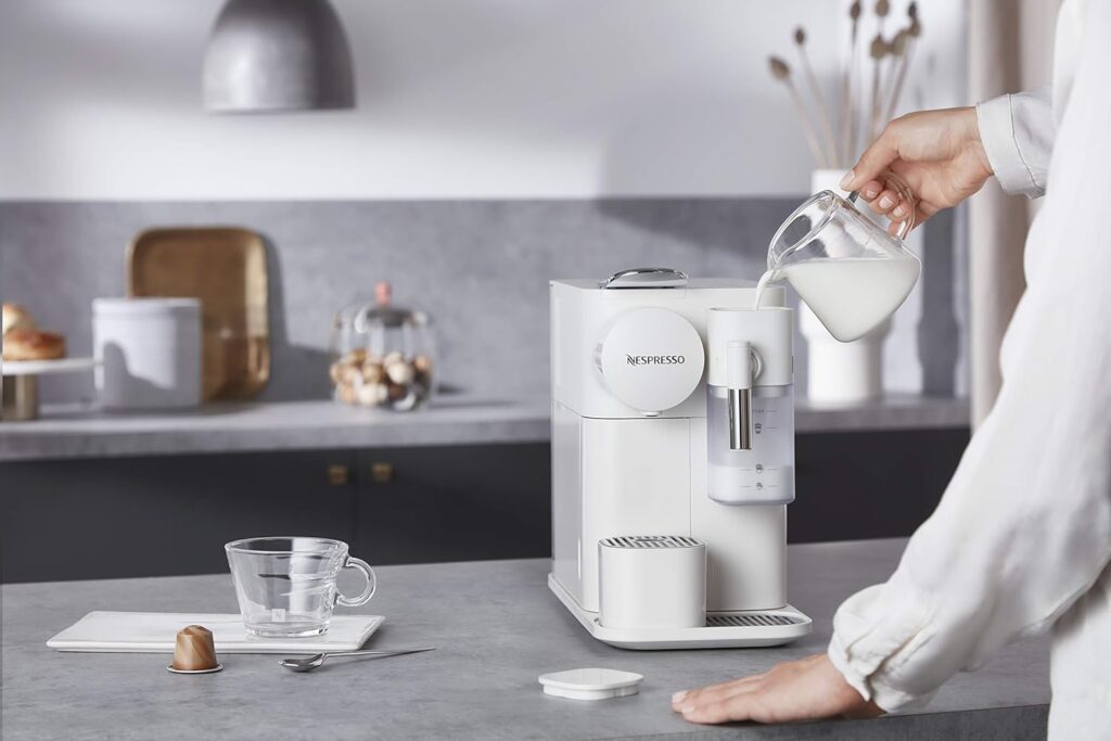 Nespresso Lattissima One Original Espresso Machine with Milk Frother by DeLonghi, Silky White