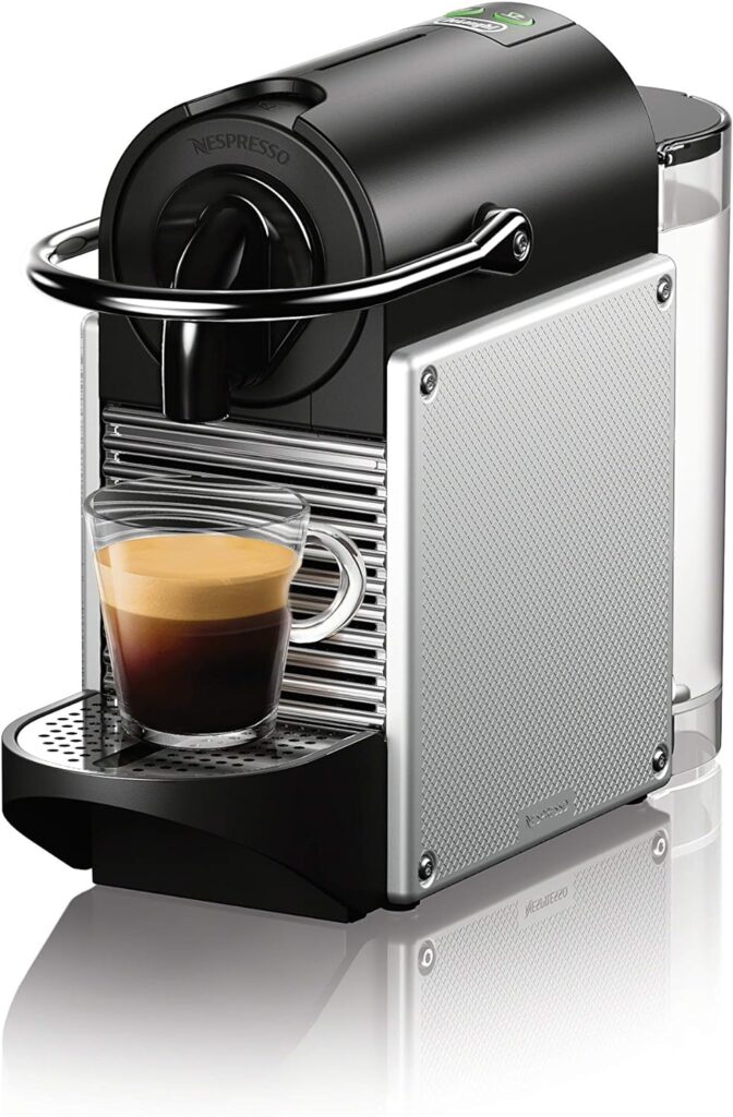 Nespresso Pixie Espresso Machine by DeLonghi, 1100ml, Aluminum,Silver