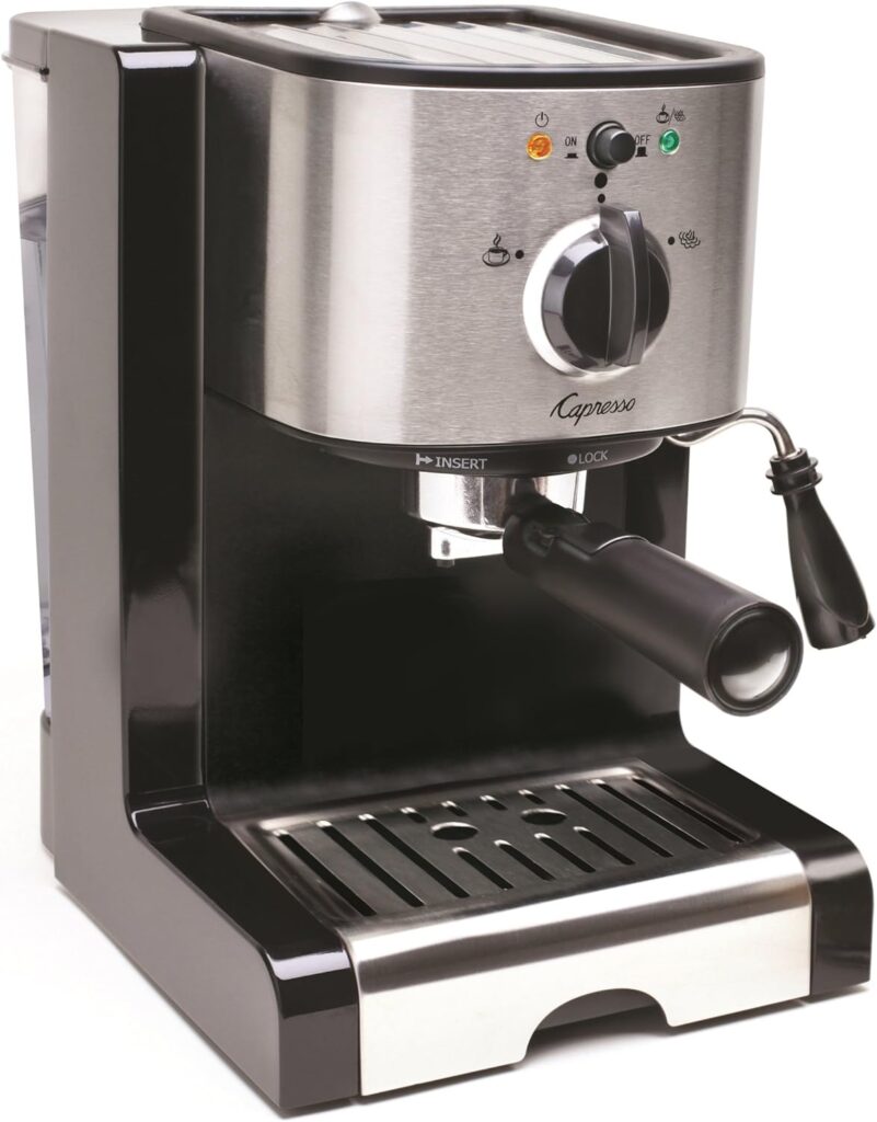 Capresso 116.04 Pump Espresso and Cappuccino Machine EC100, Black and Stainless, 46 oz