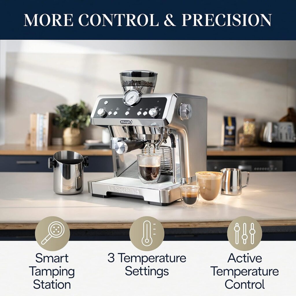 DeLonghi EC9355M La Specialista Prestigio Espresso Machine , 1.3L, Stainless Steel,Silver