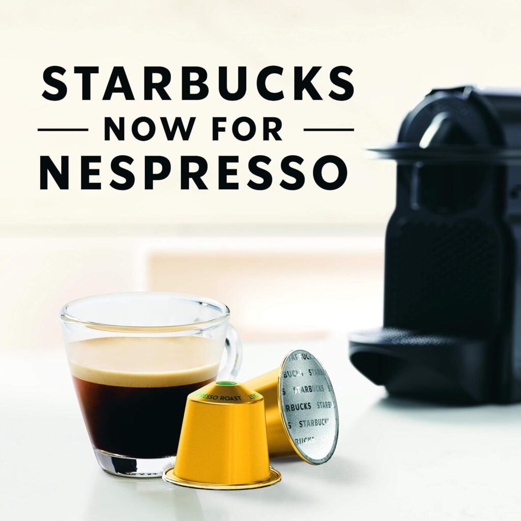 Nespresso Essenza Mini Coffee and Espresso Machine by DeLonghi, Black  Starbucks by Nespresso(50-count single serve capsules, compatible Nespresso Original Line System)