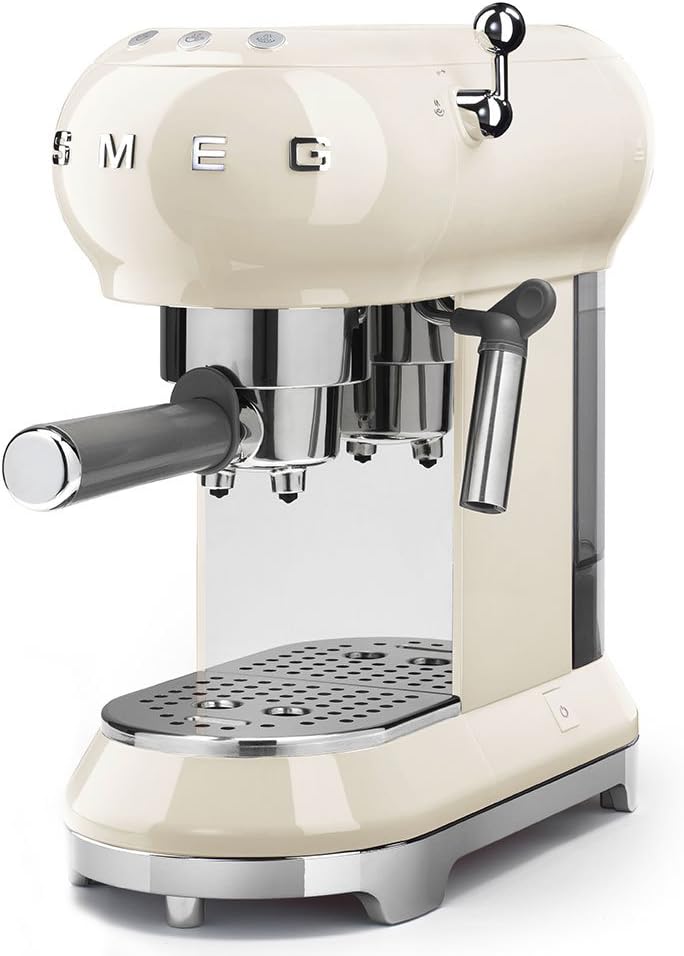 Smeg ECF01CRUS Espresso Coffee Machine, One Size, 1L, Cream