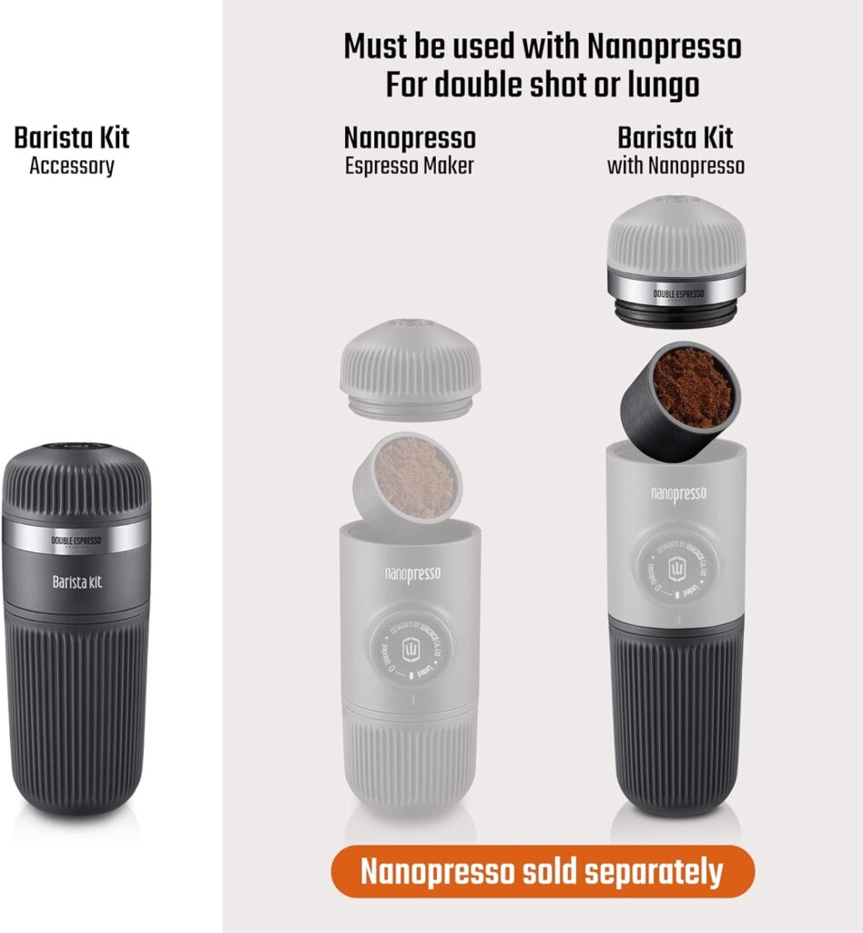 WACACO Nanopresso Barista Kit, Accessory for Nanopresso Portable Espresso Machine, Double Espresso, Lungo