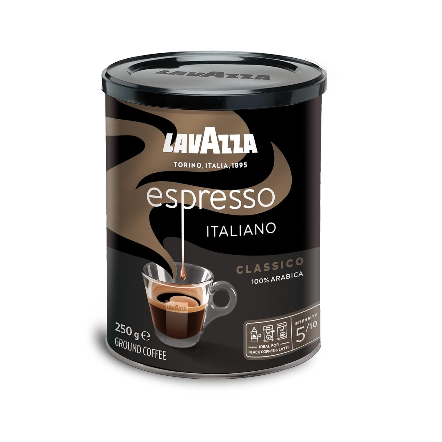 Lavazza Espresso Ground Coffee Blend, Medium Roast, 8-Oz Cans, Pack of 4 (Packaging May Vary) Premium Blend, Value Pack, Non-GMO, 100% Arabica, Rich-bodied